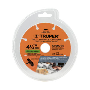 DISCO DE CORTE CARBURO DE TUNGTENO 4 1/2 TRUPER 12134