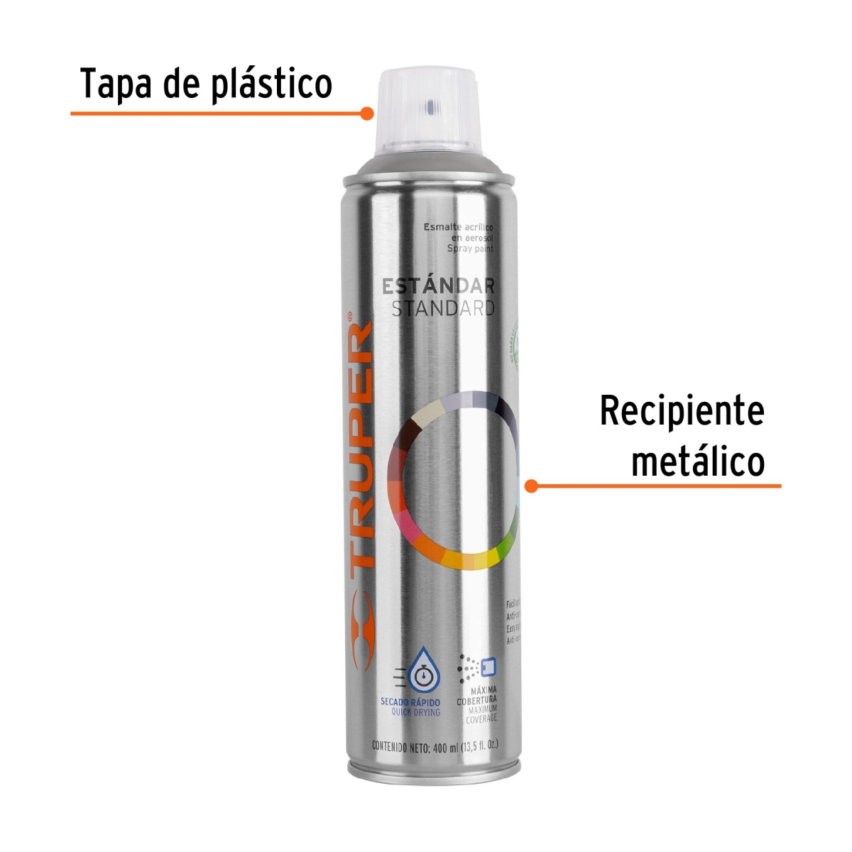 PINTURA EN AEROSOL GRIS CLARO TRUPER 19045 - Imagen 2