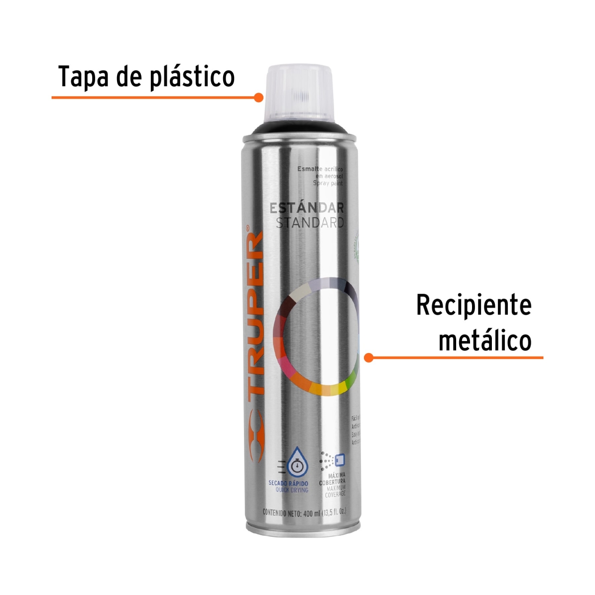 PINTURA EN AEROSOL NEGRO ALTA TEMPERATURA TRUPER 102852 - Imagen 2